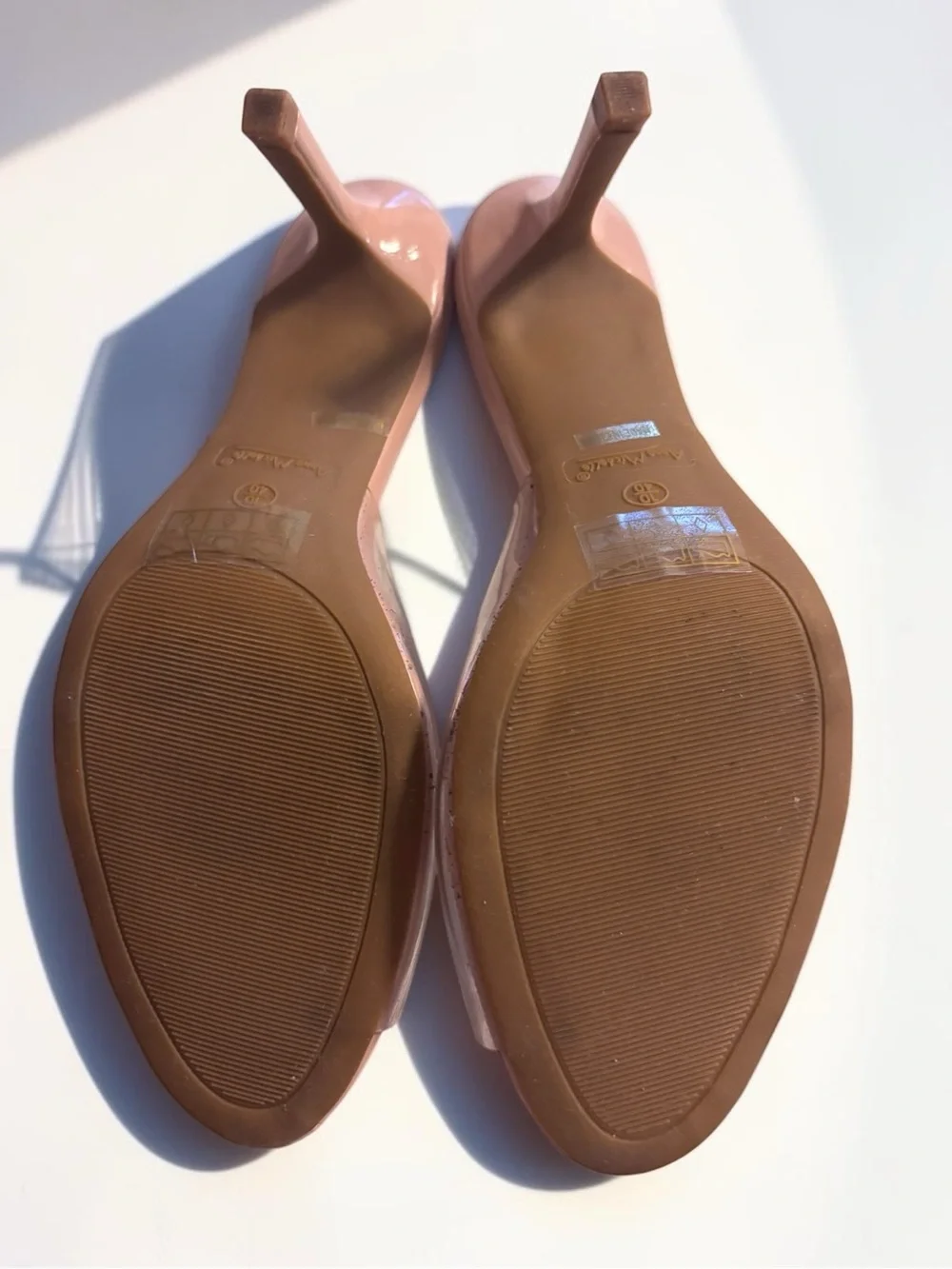 Anne Michelle Clear PVC Mule Heels Nude Blush Size 10 | 2.5” Heel | Y2K Minimali